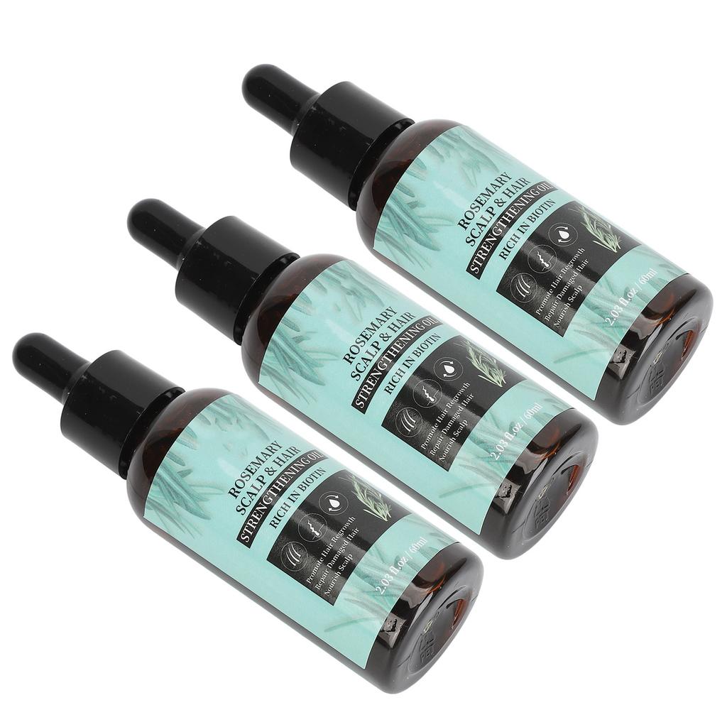 3pcs 60ml Rosemary Hair Essential Oil Prevent Loss Hair Root Strengthen Hair Growth Oil for All Hair Types