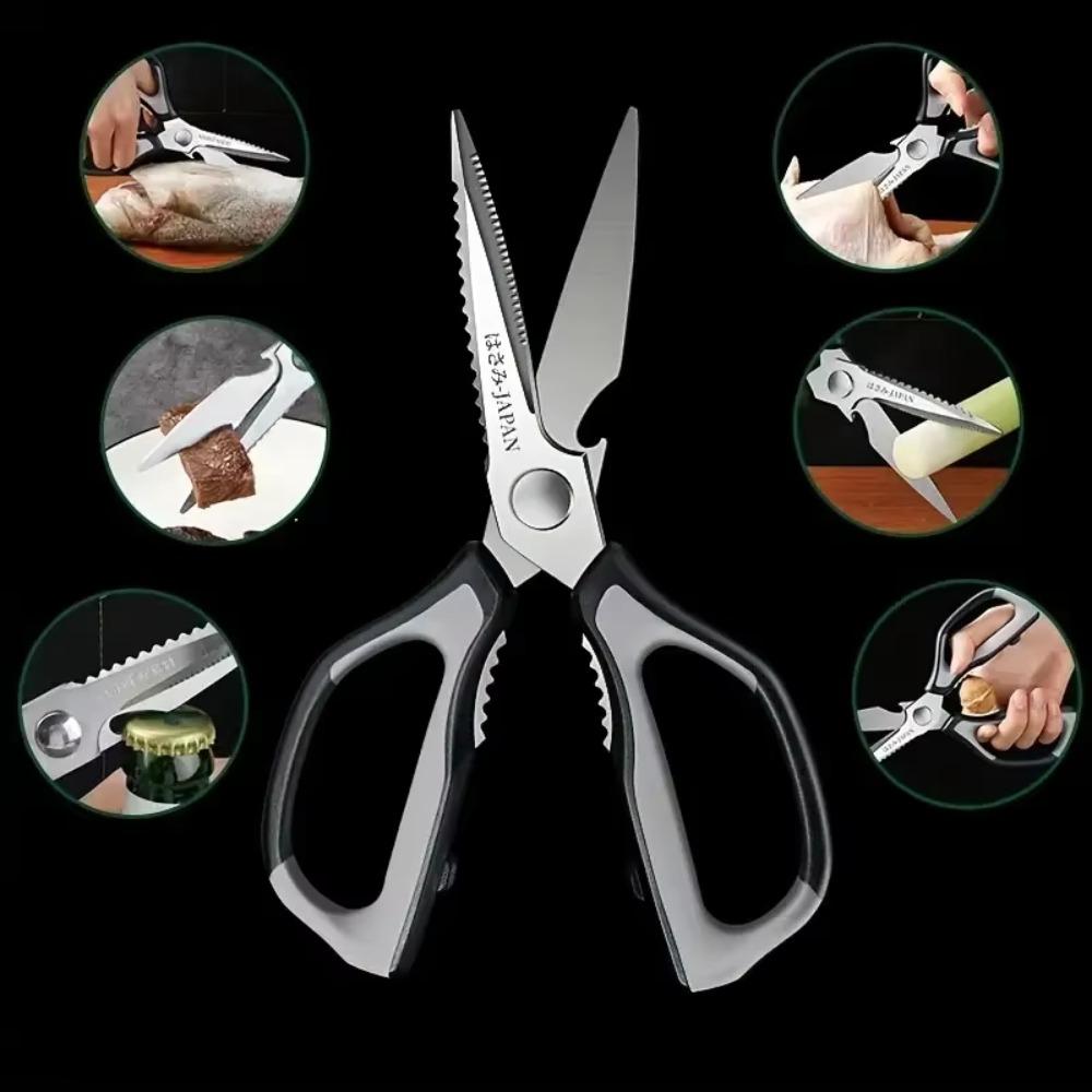 Ergonomic Handle Barbecue Shears Heavy-duty Kitchen Scissor Durable Bottle Opener  Fish