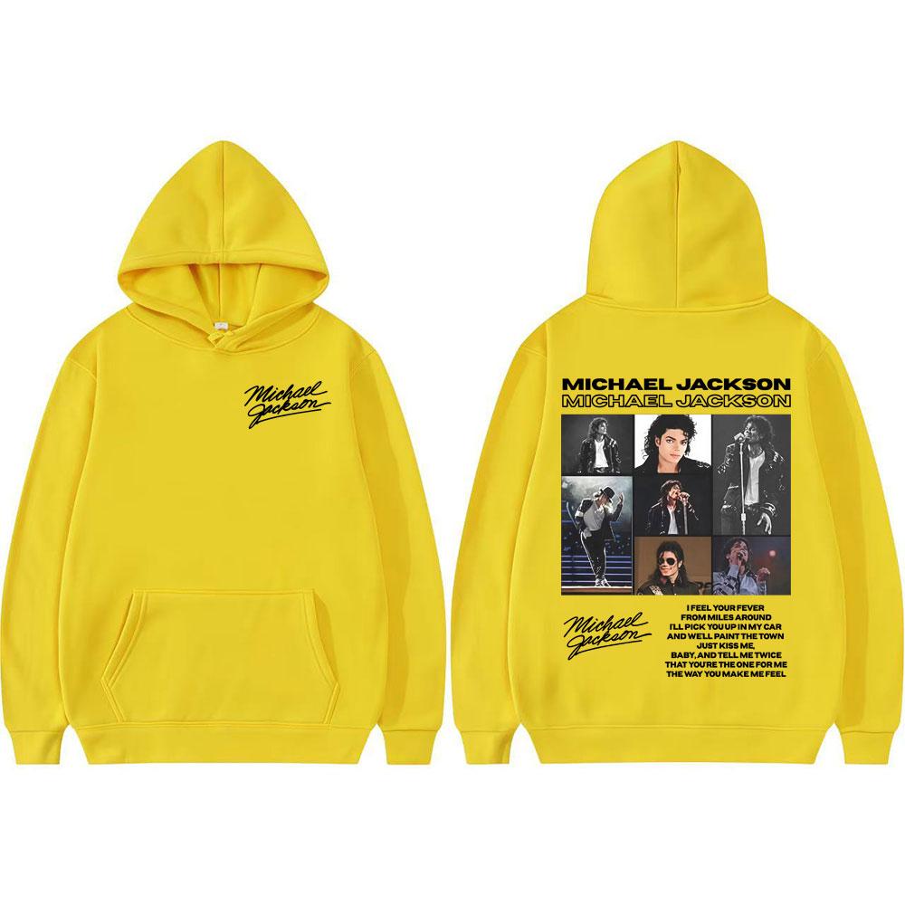 Re del Pop Michael Jackson Felpe con Cappuccio Retro da Tour Abbigliamento da Uomo Felpe con Cappuccio Pullover Stile Hip Hop Harajuku