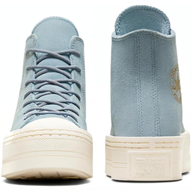 Converse Chuck Taylor All Star Suede Leather Warm and Wear-Resistant High-Top Sneakers for Women In Cacao Blue