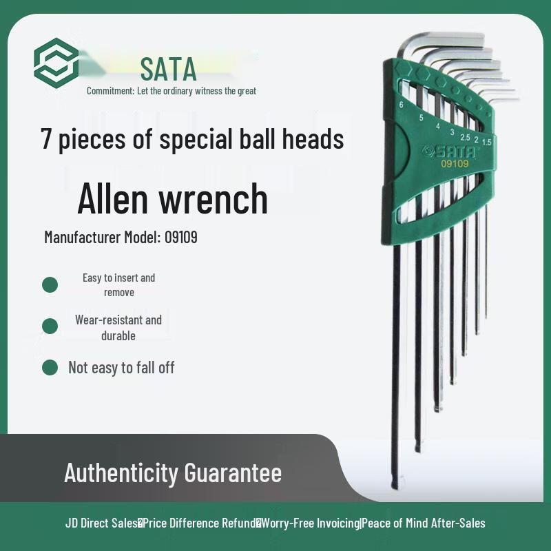 SATA 7-Piece Extra Long Ball-End Hex Key Set 1.5-6mm