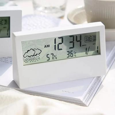 LCD Digitaler Wecker Smartes Nachtlicht Wecker Zeit Datum Temperatur Luftfeuchtigkeit Anzeige Nachttisch Batteriebetrieben Schreibtischuhr