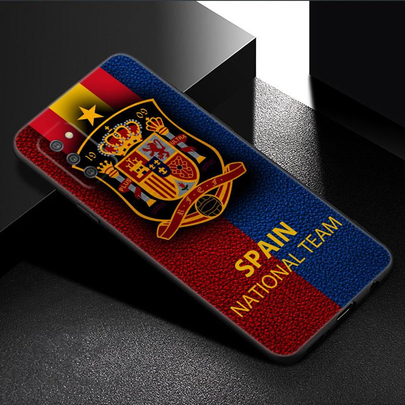 Spain National Flags Phone Case For Samsung Galaxy A01 A03 Core A04 E A02 A05 A10 A20 A21 A30 A50 S A6 A8 + A7 2018 Black Cover
