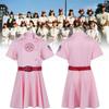 Stylish Girls Baseball Costume Set For Kids Featuring Red Pink Alliance Design