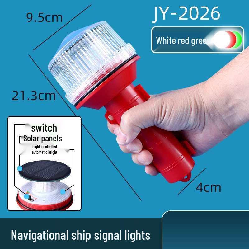 Marine LED Solar-Powered Navigation Signal Light: Three-Color Warning Flash for Onboard Use