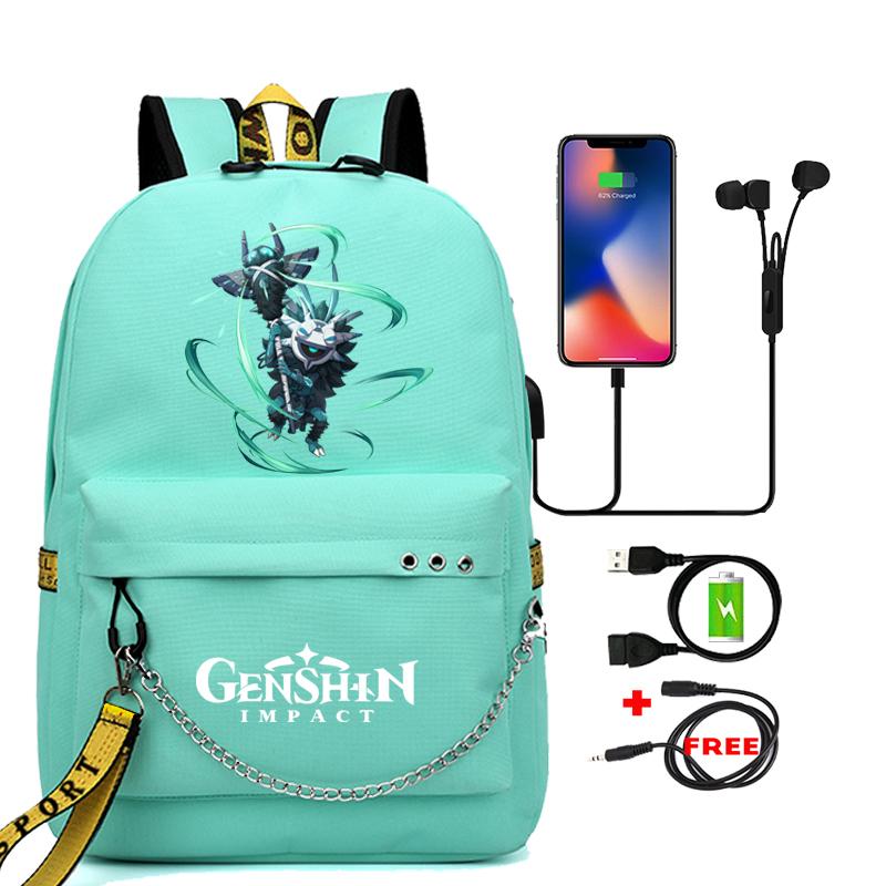 Anime Game Travel Backpack Printed Canvas Backpack Students Women Large Capacity Bookbag Usb Charging for Boy Girl School Bag Kids Gifts