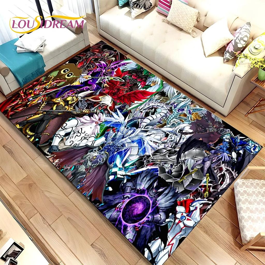 Yu-Gi-Oh CARTA MOSTRO Tappeto Anime Grande, Tappeto per Soggiorno Camera da Letto Divano Decorazione, Tappetino Antiscivolo 3D per Bambini