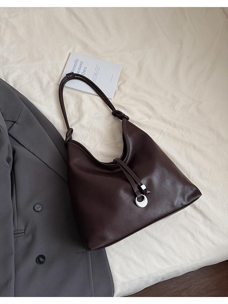 Simple and large-capacity retro high-end tote bag women's 2025 new Korean light luxury fashion versatile shoulder bag