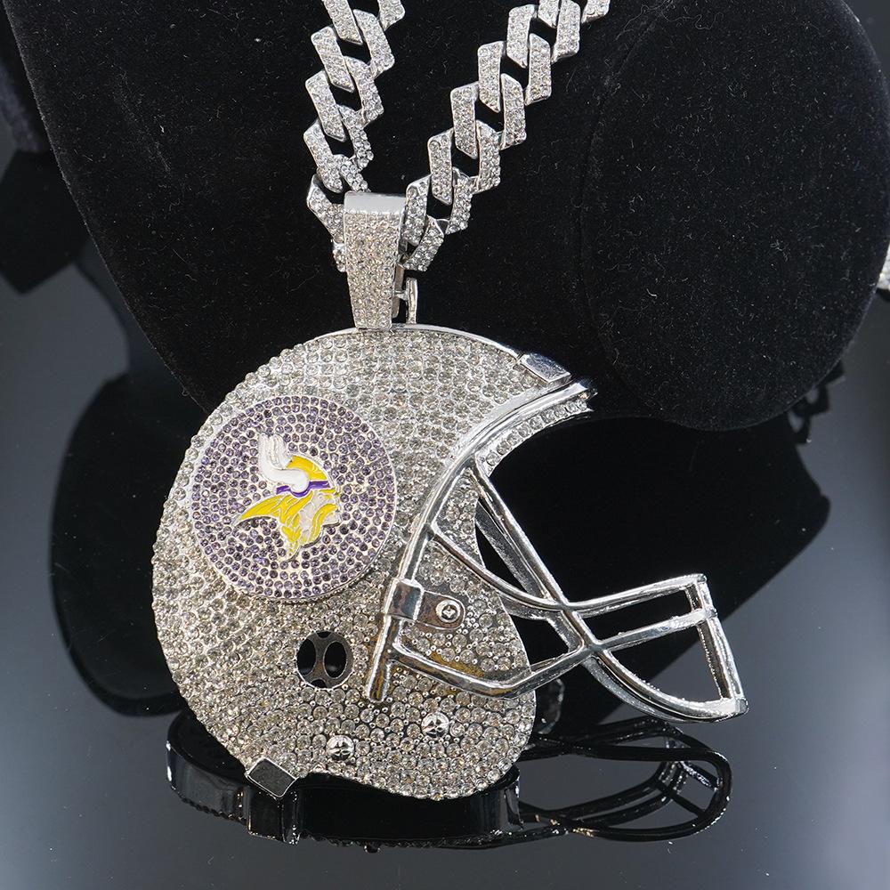 Minnesota Vikings Football Helmet Alloy Pendant Necklace