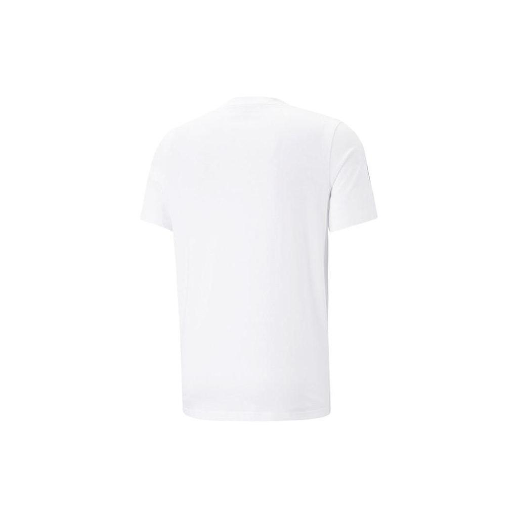 PUMA Solid Color Round Neck Loose Fit Casual Breathable Short Sleeve T-Shirt Men Tops White 676670-02