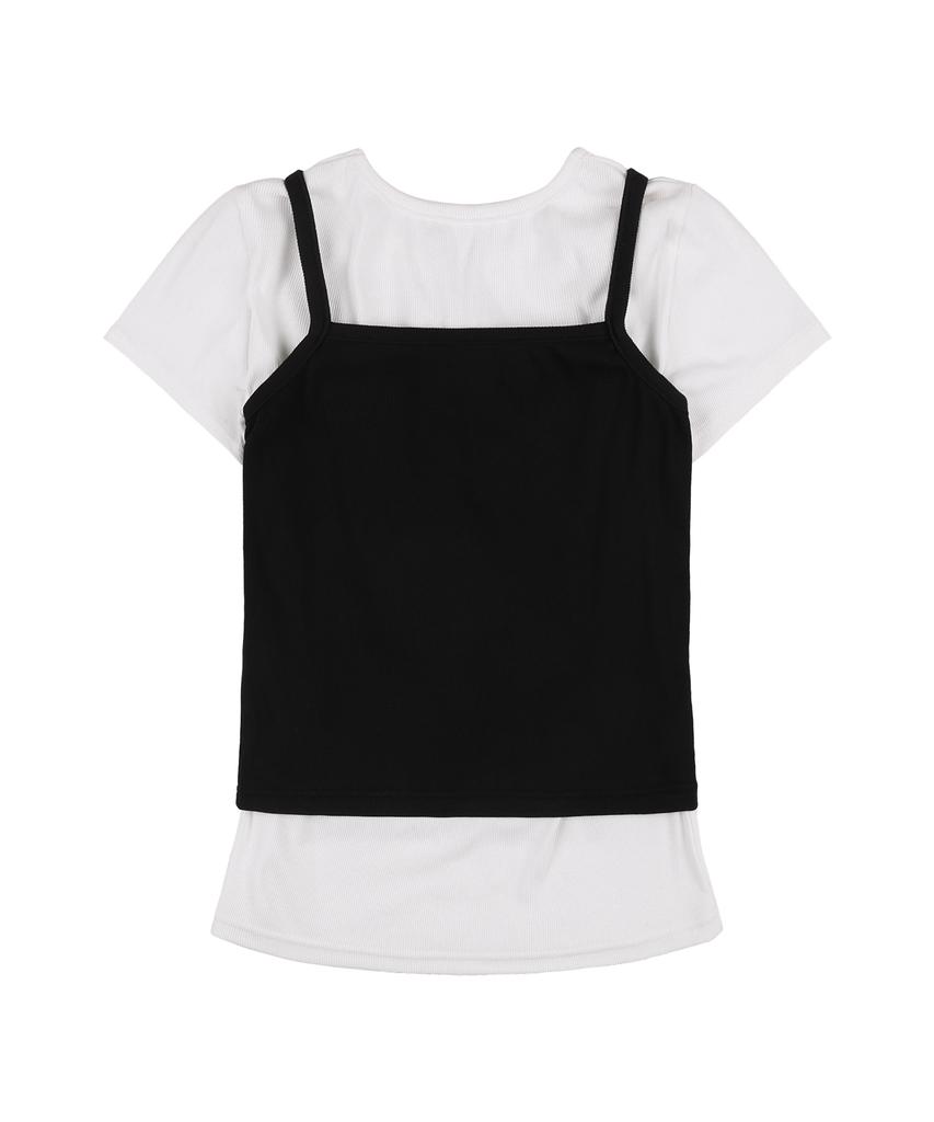 FANCY CLUB 3-Way Lettering Corsage Tee (Black) F25Qb106
