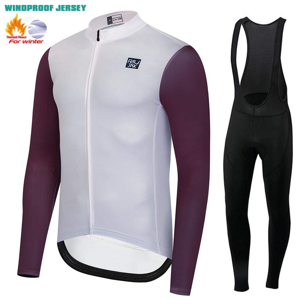 Raudax Winter Long Sleeve Cycling Clothing Thermal Fleece Keep Warm Road Bike Sportswear Mountain Bike Jerseys Ropa De Hombre
