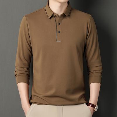 Erkek Sonbahar Yeni Polo Gömlek Erkek Uzun Kollu Tişört Orta Yaşlı İş Eğlence Yaka İç Çamaşırı Bluz Erkek