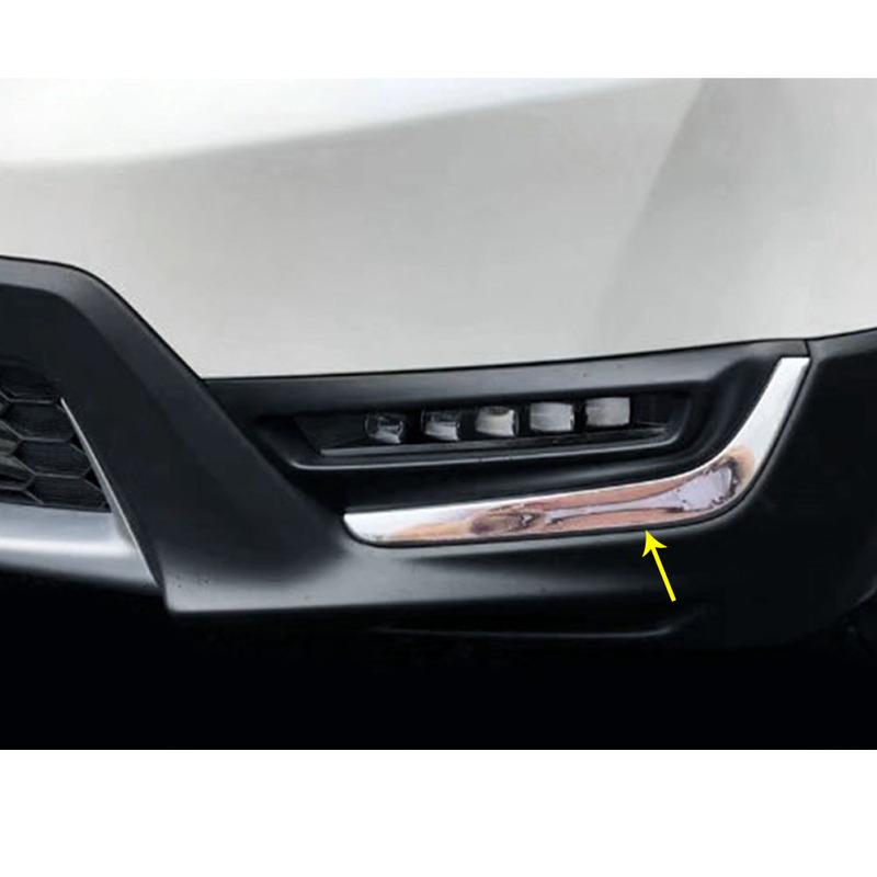 Car Body Head Front Fog Eyebrow/Trim Light Lamp Frame Stick ABS Chrome Cover Parts For Honda CRV CR-V 2017 2018