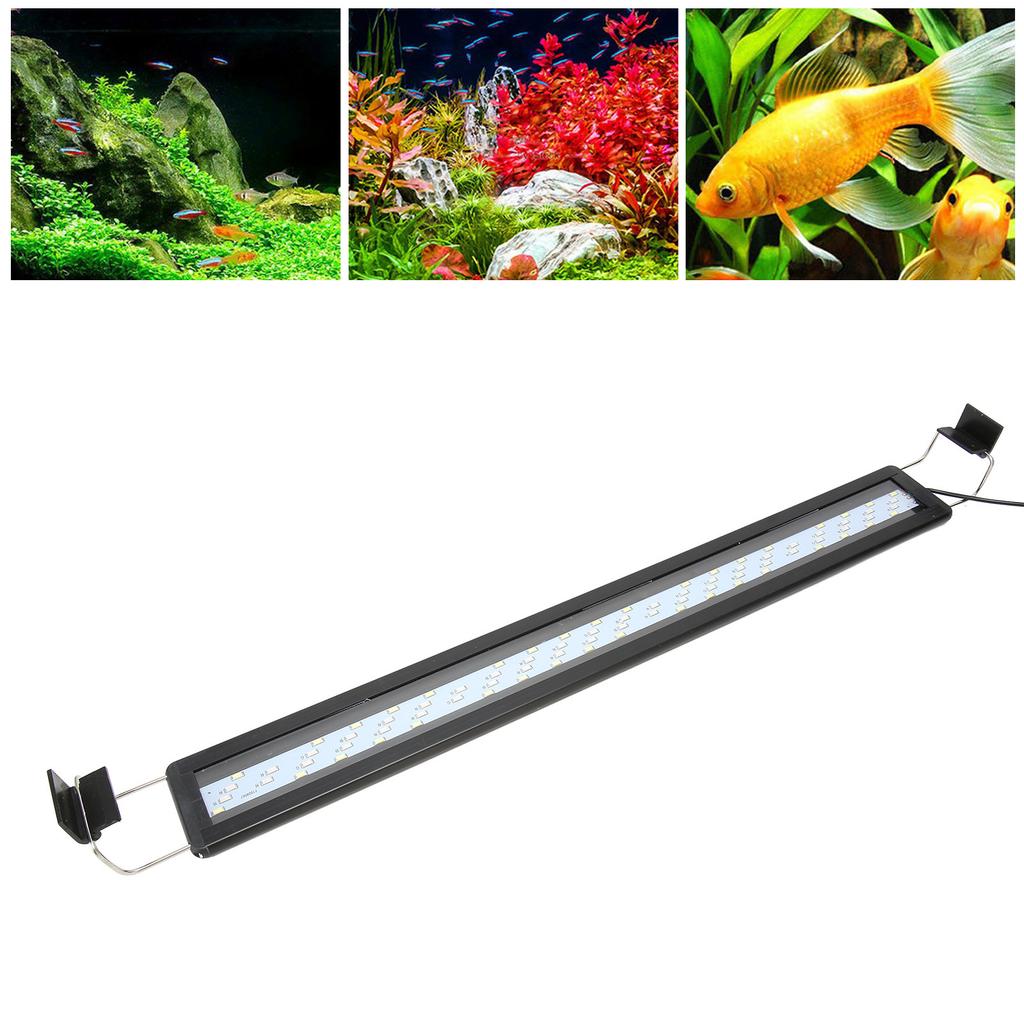 LED Aquarium Light 4 Rows Beads 3 Color Modes Proof Heat Dissipation Extendable Bracket Light for Fish