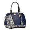 New crocodile pattern handbag fashion lock shell bag splicing crocodile pattern oblique span shoulder bag snake pattern wallet female