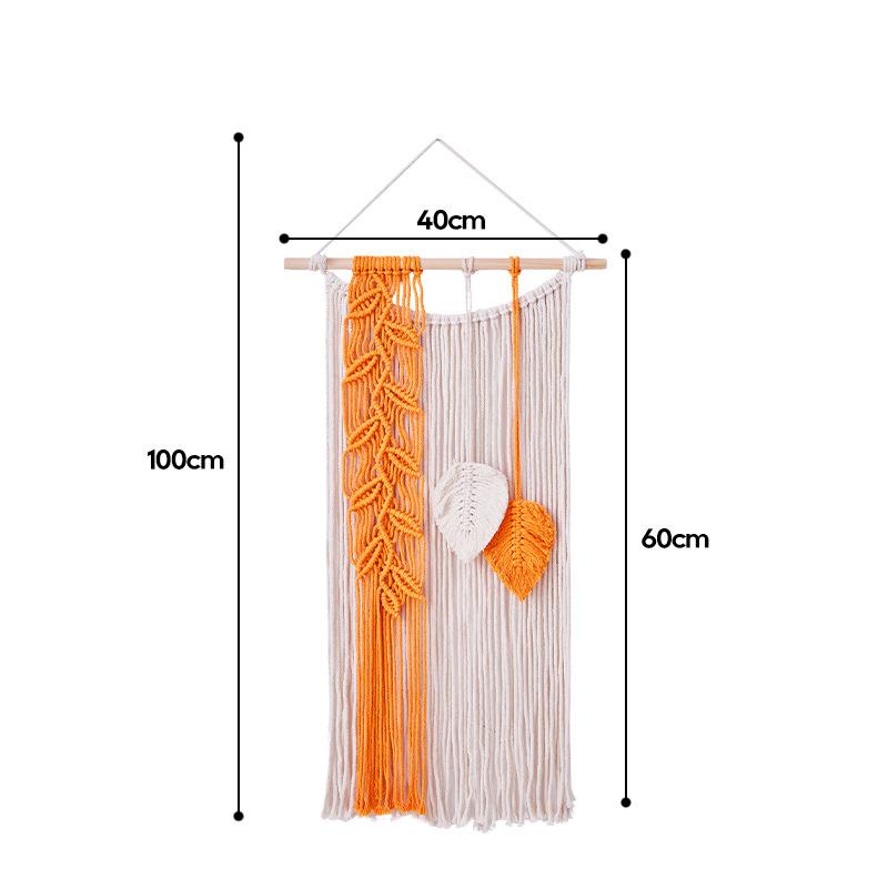 1pcs Bohemian Tassel Hand-Woven Macrame Wall Hanging Home Living Room Backdrop Decor Artistic Wall Tapestry Ornament оранжевый
