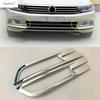 Car Front Fog Light Lamp Eyebrow Strip Molding Sequ Cover Trim For Volkswagen Passat B8 2016 2017 2018 ABS Chrome Accessories