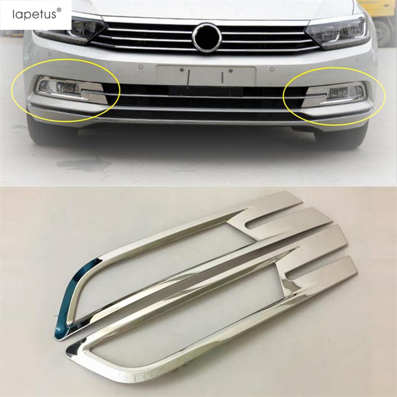 Car Front Fog Light Lamp Eyebrow Strip Molding Sequ Cover Trim For Volkswagen Passat B8 2016 2017 2018 ABS Chrome Accessories