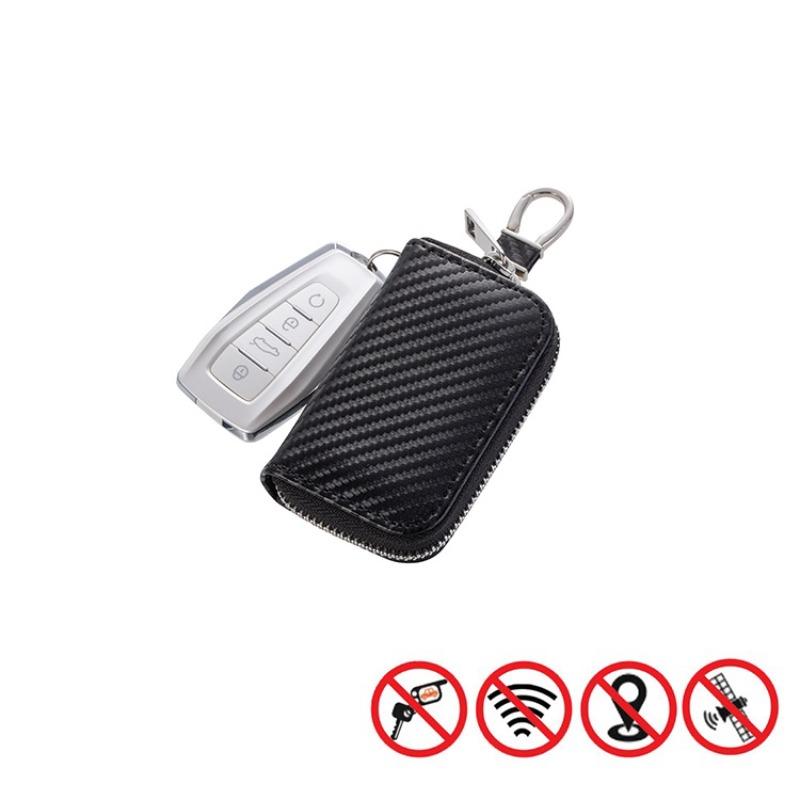 Car Key Signal Blocker Case Faraday Box Anti-Theft Anti-Hacking RFID Signal Blocking Bag PU Leather Pouch Case Blocker Key Fob