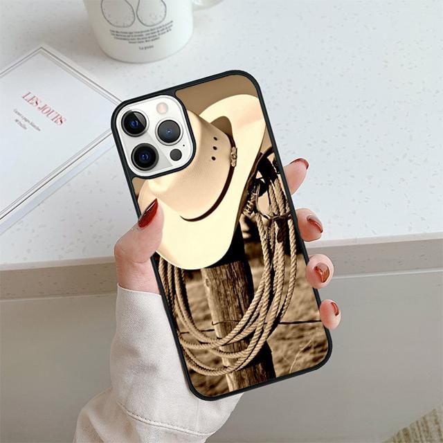 Rodeo Cowboy Lasso Phone Case For iPhone 17 Air 14 15 16 16e 13 12 Max Cover For Apple 14 15 16 16e 11 Pro Max Plus Coque