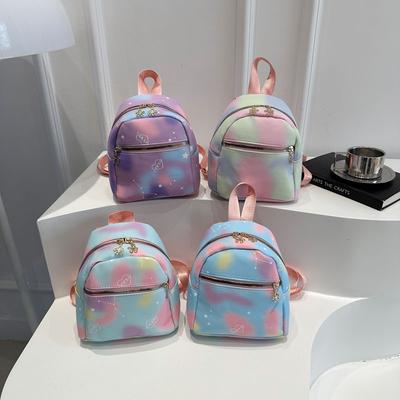 Nova mochila feminina cores contrastantes coloridas bolsa de ombro para menina pequena portátil fresca, doce e fofa mochila