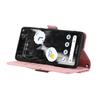 For Google Pixel 7 5G Stand Case Cross Texture PU Leather Wallet Phone Cover with Shoulder Strap/Makeup Mirror