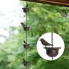 4/6/8Pcs Mobile Birds on Cups Rain Chain Garden Outdoor Courtyard Iron Art Decoration Retro Metal Pendant Crafts Rain Chain 1set