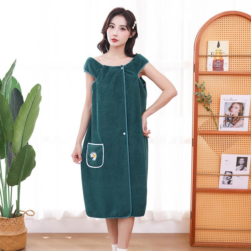 Coral Fleece Bath Skirt Is Soft and Skin-friendly Can Be Worn Suspender Bathrobe Variety Bath Towel Beach Towel Can Be Worn Bath Towel