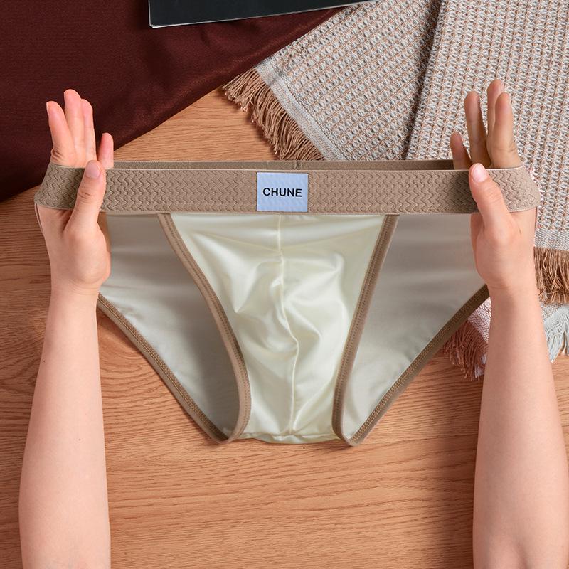 Slip da Uomo di Alta Gamma in Seta Ghiacciata e Nylon con Cavallo Antibatterico - Stile Trendy