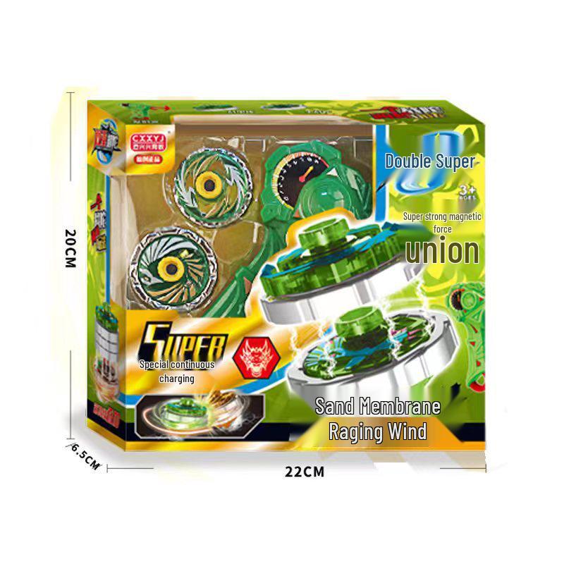 Free Shipping Dual Alloy Burst Gyro Toy - Magic Light Pull String Battle Gyro