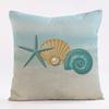 Sofa Pillow Cushion Linen Pillowcase Ocean Shell Series Starfish Pillowcase Car Backrest