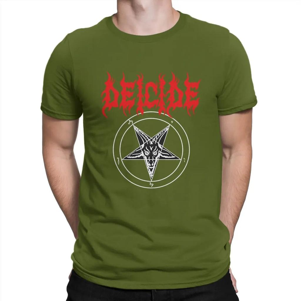 Pentagram Death Metal Men TShirt Deicide Crewneck Short Sleeve Fabric T Shirt Humor Top Quality Birthday Gifts