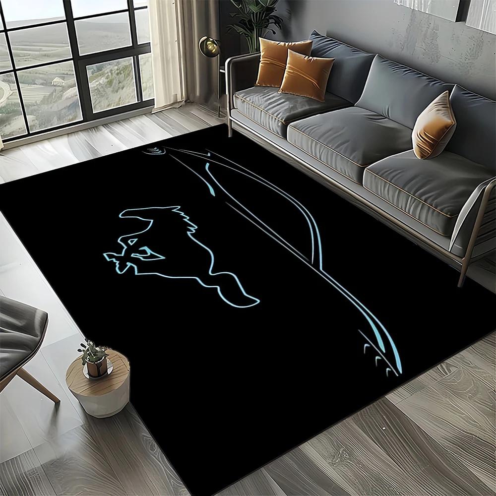 3D F-Ford Mustang Závodní Auto Motocykl Koberec Kobereček do Obývacího Pokoje Ložnice Domácí Dekorace Pohovky, Dětský Koberec Protiskluzová Podložka na Podlahu