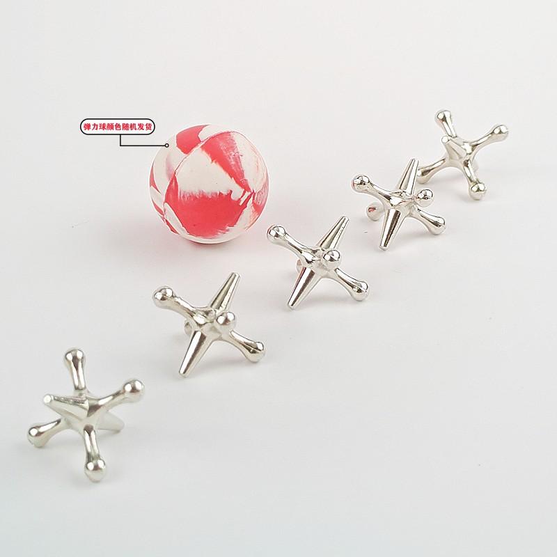 Jacks Table Catching Game Multiplayer Children s Alloy Educational Desktop Toy Intellectual Decompression Toy 1Pcs серебряный