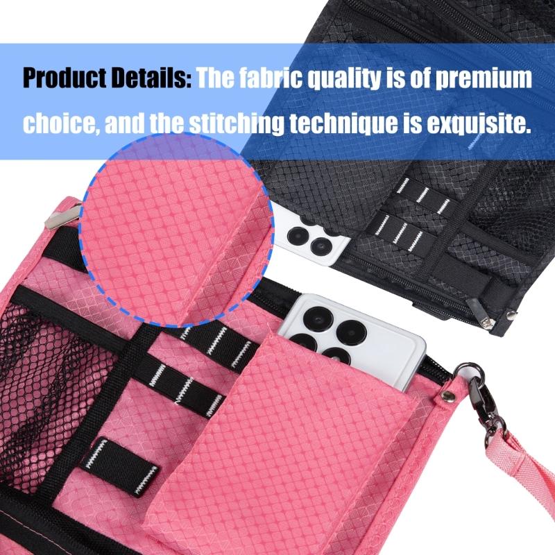 Golf Accessory Bag Pouch Zippered Valuables Bag Golf Pouch Organizer Bag Foldable Golf Ball Pocket for Man Adults