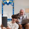 1pc 2D Father's Day Photo Door Banner Blue Polyester Photo Frame Background Cloth Father's Day Party Decoration Festive Supplies