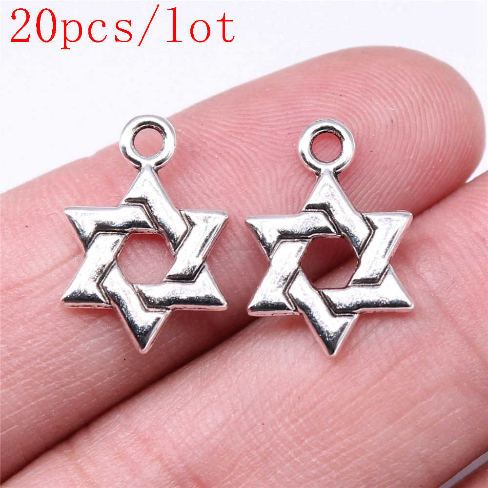 Little Hexagram Charms For Jewelry Making Pendant Diy Crafts Accessories