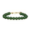 Green Jade Bead Bracelet – Gold Accent Dainty Jewelry, Serenity Wealth Gift for Women