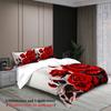 3pcs Rose Couples Bedding Sets 3D Printed Romantic King Full Size For Couples Gifts Duvet Cover With 2 Pillowcases Bedroom Decor