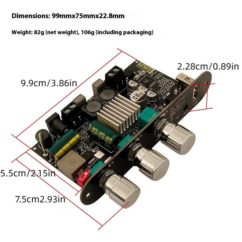1001U Mono 100W Bt 5.3 Amplifier Board Module Supports App Aux Usb Flash Drive Usb Sound Card Tpa3116D2 Dc 9-24V