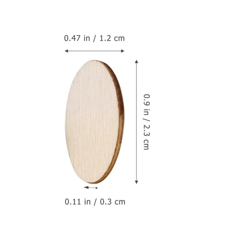 100pcs/lot Unfinished Wood Oval Slices Discs Natural Rustic Wooden Cutout Wood Craft Supplies for DIY Craft Wedding Christmas