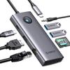 ORICO USB C Hub with 2 USB HDMI 100W PD 1Gbps Card Audio and 5Gbps Data Adapter for and Other and PCs 8-in-1 3.0 Ports, 4K@60Hz Port, Charging,