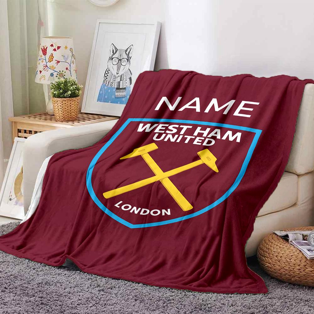 Custom Name Real Madrid Crest blanket for Couch & Bed, Plush Cozy Fuzzy Blanket Super Soft & Warm Blankets for Fall and Winter. 0908264