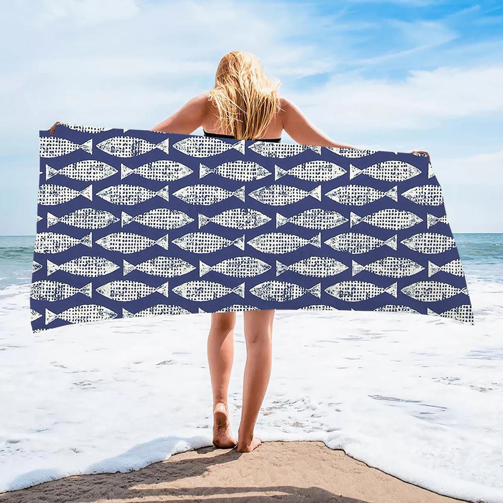 Popular Beach Towels, Mermaid Beach Towels, Multi-Functional Microfiber Quick-Drying Absorbent Beach Towels