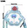 Cute Water Bottle With Straw 0.67oz Cat Paw Design Children Drinking Cup Large Capacity Shoulder Strap Leakproof Kettle For