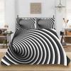 Geometric Duvet Cover Set Psychedelic Swirl Eyes Bedding Set Microfiber Colorful Abstract Pattern Quilt Cover With Pillowcases