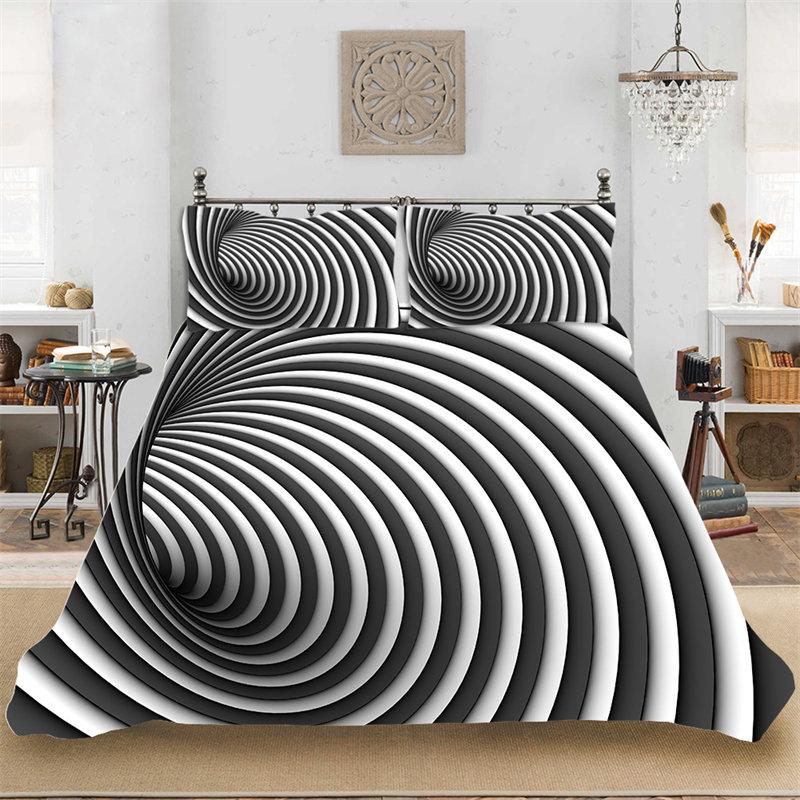 Geometric Duvet Cover Set Psychedelic Swirl Eyes Bedding Set Microfiber Colorful Abstract Pattern Quilt Cover With Pillowcases