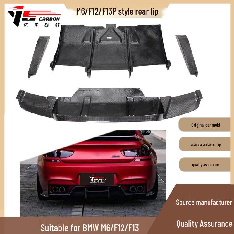 Compatible 2012-2016 BMW M6 F12/F13 Carbon Fiber Rear Diffuser PSM Style