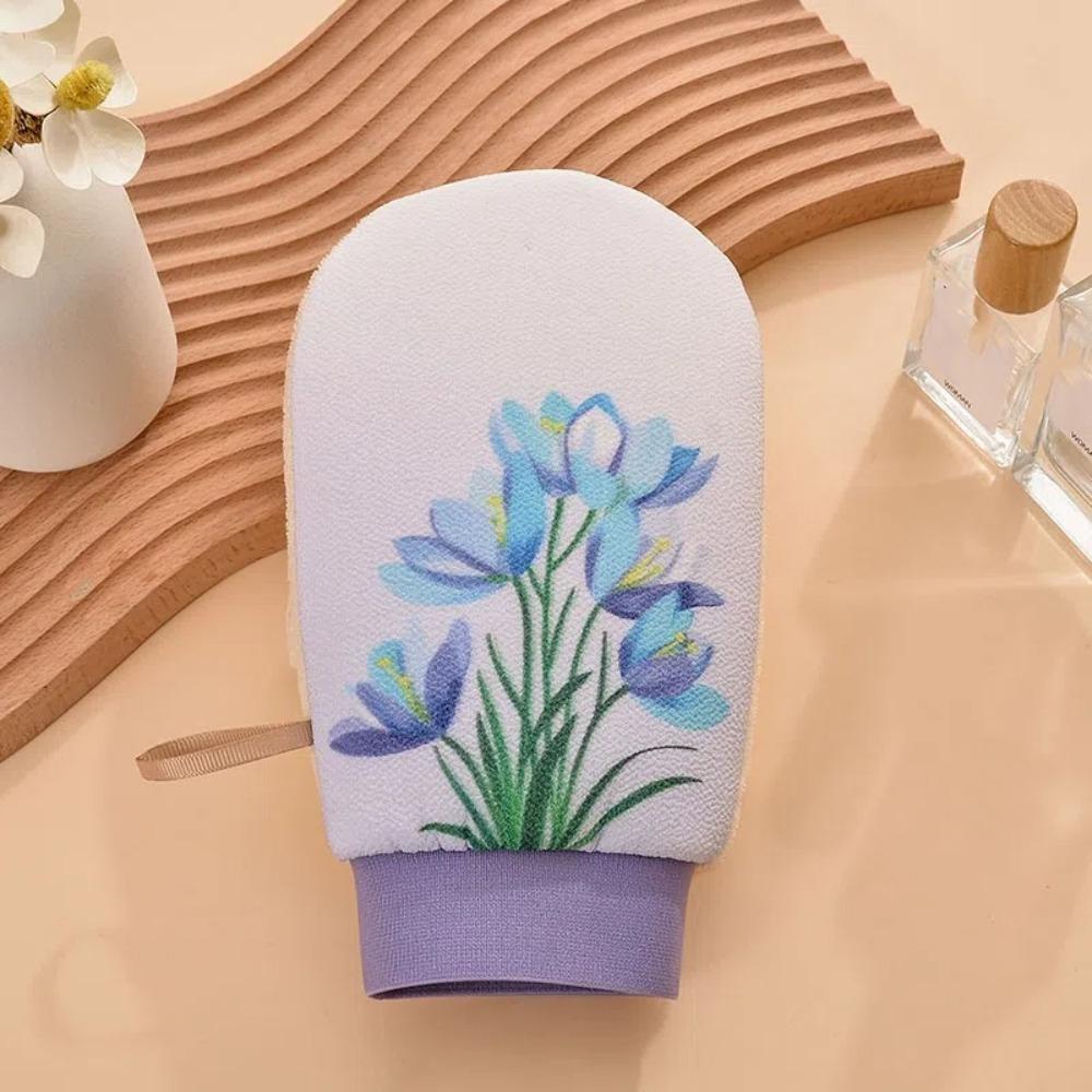 Cartoon Flower Bath Gloves Double Sided Rubbing Bath Towel Body Cleansing Scrub Glove  Bathroom